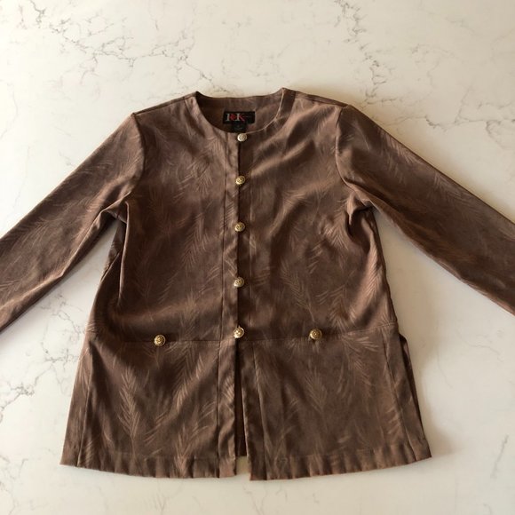 Vintage Women's Dressy Jacket w/Tone on Tone Fabric and Button Front - Picture 1 of 10